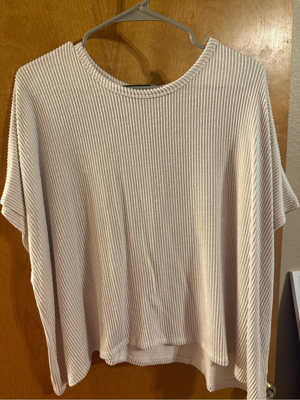 Zenana Women's Ribbed Boxy Knit Top - Cream